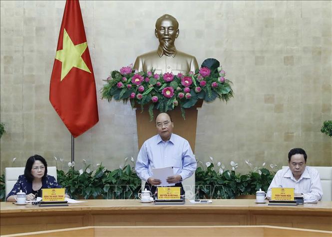 Thủ tướng Nguyễn Xuân Phúc, Chủ tịch Hội đồng Thi đua - Khen thưởng Trung ương phát biểu. Ảnh: Thống Nhất/TTXVN