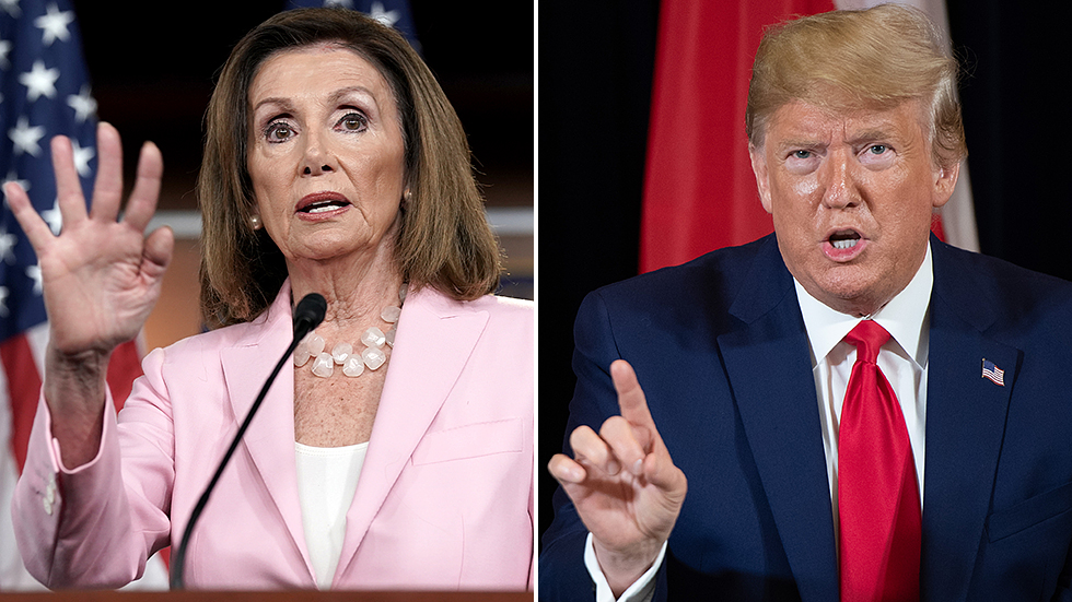 Chủ tịch Hạ viện Mỹ Nancy Pelosi (trái) và Tổng thống Donald Trump. Ảnh: The Hill