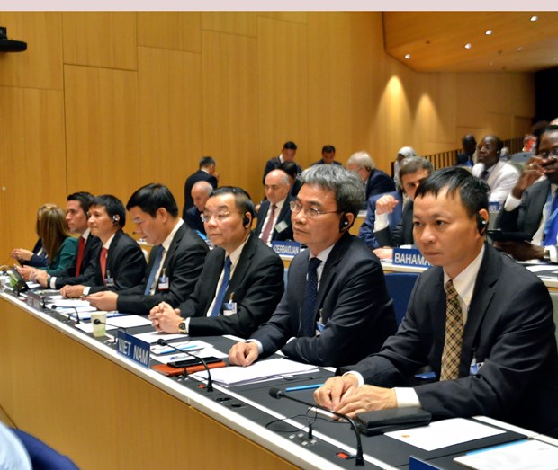 Vietnamese delegation at the event (Photo: VNA)