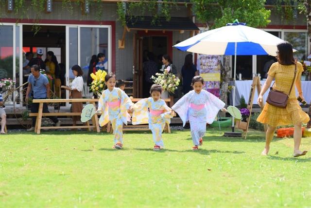 Children play at Selfwing Garden. It's the first outdoor physical education and agricultural science skills space for kids in Da Nang.