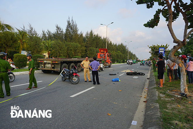 Hiện trường vụ tai nạn giao thông.