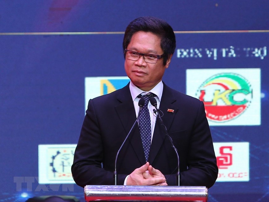  Chủ tịch Phòng Thương mại và Công nghiệp Việt Nam Vũ Tiến Lộc phát biểu. (Ảnh: Dương Giang/TTXVN)