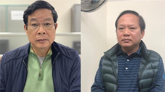 Bị can Nguyễn Bắc Son (trái) và bị can Trương Minh Tuấn - Ảnh: Bộ Công an
