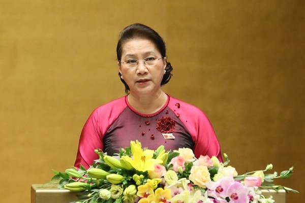 Chủ tịch Quốc hội Nguyễn Thị Kim Ngân phát biểu khai mạc kỳ họp thứ 8, Quốc hội khóa XIV