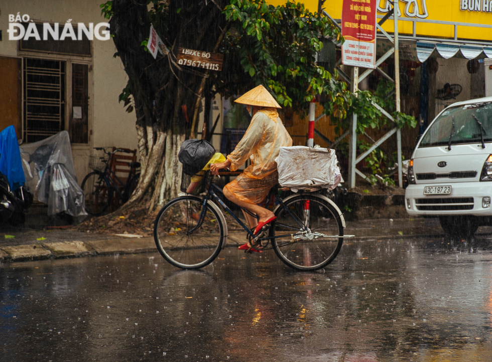 A street corner on a rainy day in October