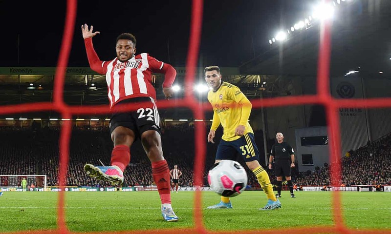 Lys Mousset ghi bàn duy nhất, giúp Sheffield thắng Arsenal 1-0. (Ảnh: Getty)