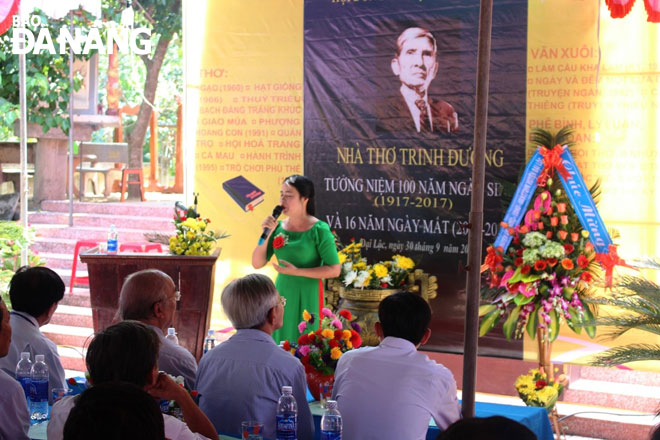 Lễ tưởng niệm 100 ngày sinh (1917 – 2017) và 16 năm ngày mất (2001 – 2017) của nhà thơ được tổ chức tại huyện Đại Lộc