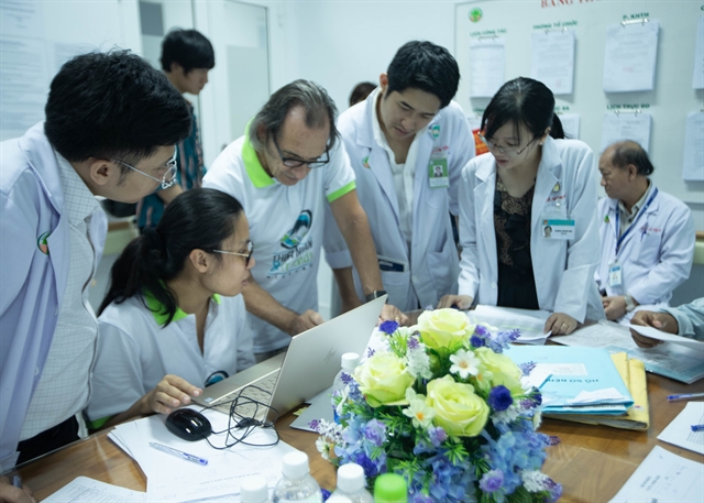 Italian and Vietnamese doctors speak before performing free genital surgeries on children with severe urological birth defects and rare urological conditions at a hospital in HCM City. Photo courtesy of AIP Foundation