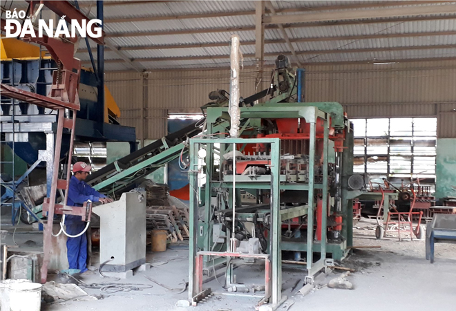 An unburnt brick production factory at the Hoa Khanh Industrial Park