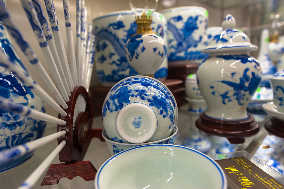 Ceramic small bowls, chopsticks and vases are made in the Bat Trang Village