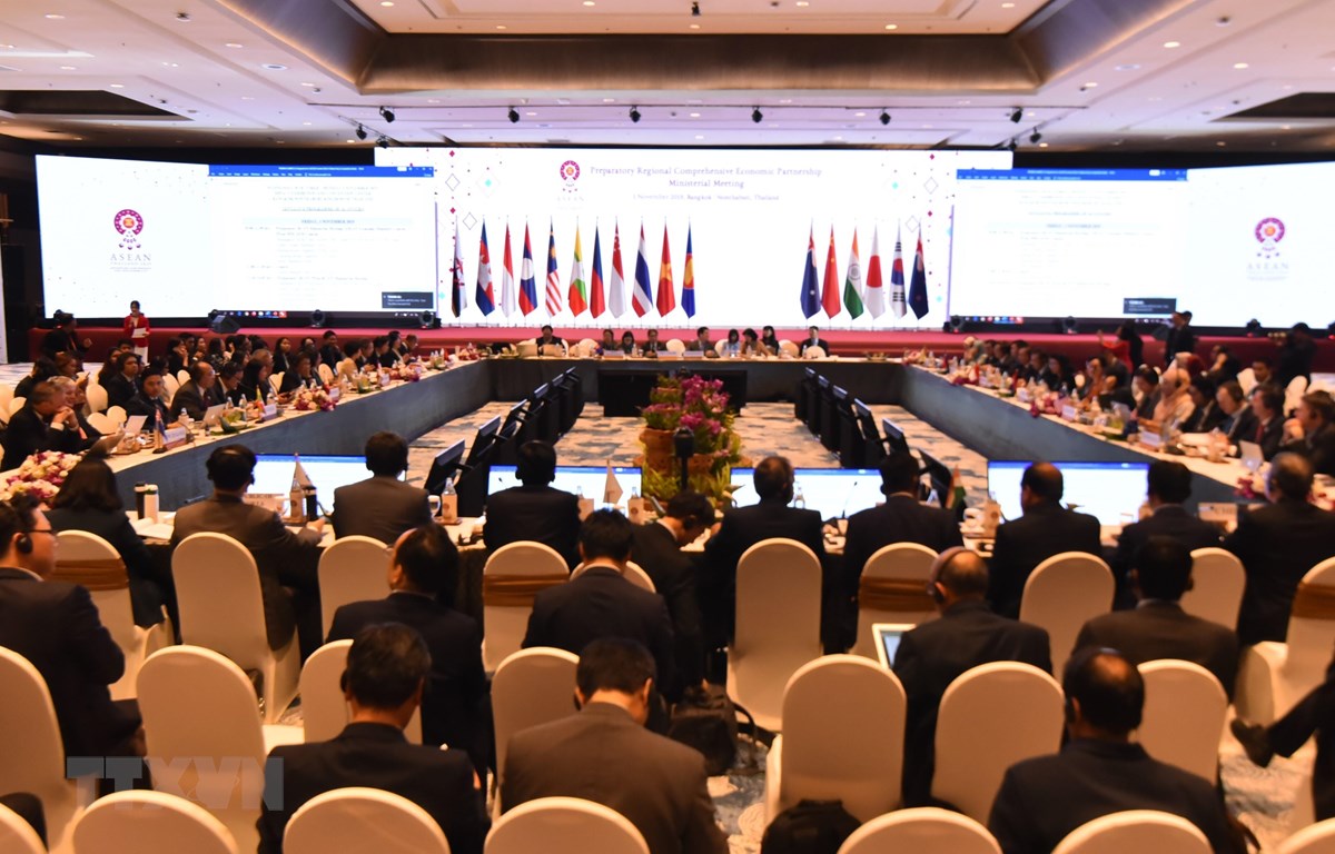 Hội nghị Cấp bộ trưởng về Hiệp định Đối tác kinh tế toàn diện khu vực (RCEP) diễn ra tại Thái Lan. (Ảnh: Lý Hữu Kiên/TTXVN)