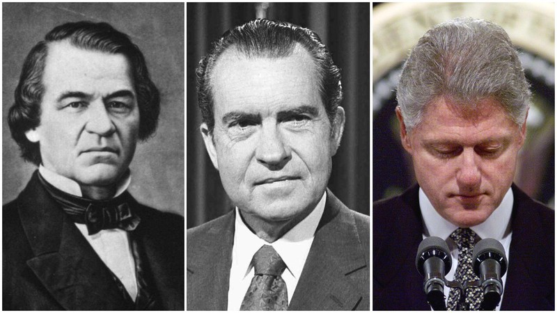 Tù trái sang: Tổng thống Andrew Johnson, Richard Nixon và Bill Clinton. Ảnh: Tampabay