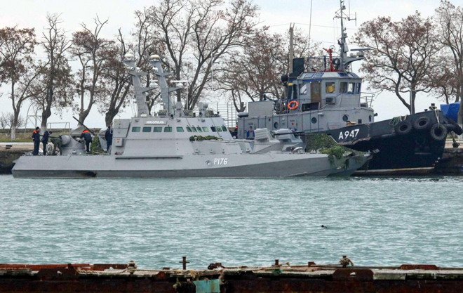 Các tàu của Ukraine bị Nga bắt giữ hồi tháng 11-2018 và được trao trả vào ngày 18-11-2019.  Ảnh: AFP