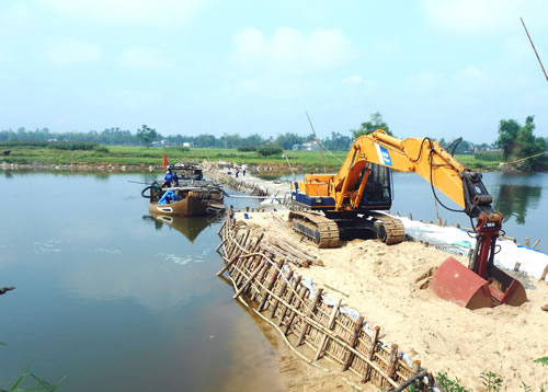 Quảng Nam chi 2,5 tỷ đồng đắp đập thời vụ ngăn sông Vĩnh Điện