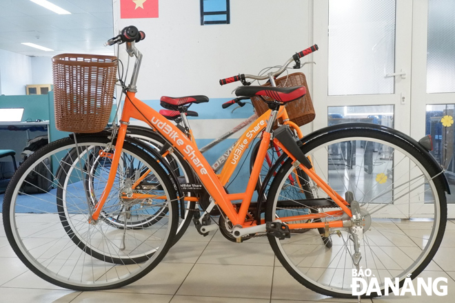 Eye-catching bikes under the ‘UdBike Share’ project developed by a team of engineers from the Research and Technology Transfer Centre at the University of Da Nang