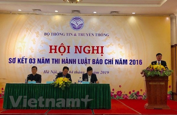 Hội nghị ghi nhận nhiều ý kiến đóng góp của lãnh đạo các cơ quan báo chí trong cả nước. (Ảnh: PV/Vietnam+)