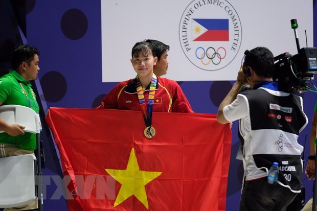 Swimmer Anh Vien wins a gold for Vietnam (Photo: VNA)