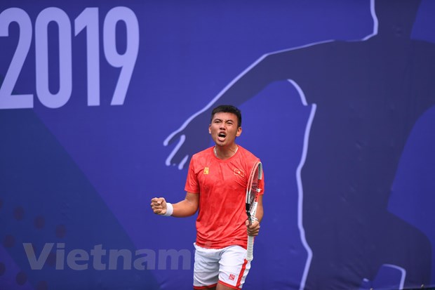 Lý Hoàng Nam vào chung kết đơn nam SEA Games 30. (Ảnh: Ngọc Duy/Vietnam+)