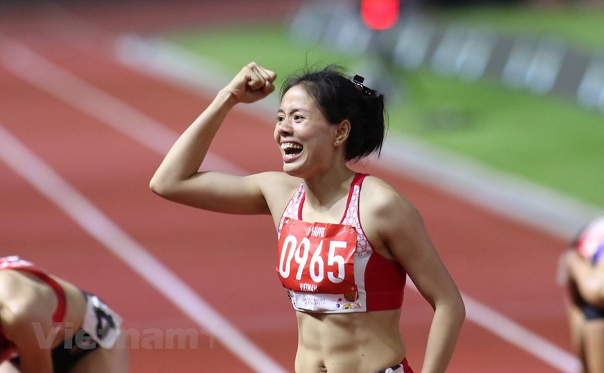 Nguyễn Thị Huyền, huy chương Vàng 400m nữ. (Ảnh: Vietnam+)