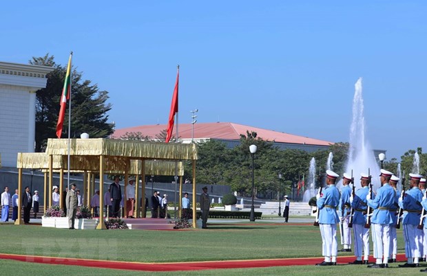 At the welcome ceremony (Photo: VNA)