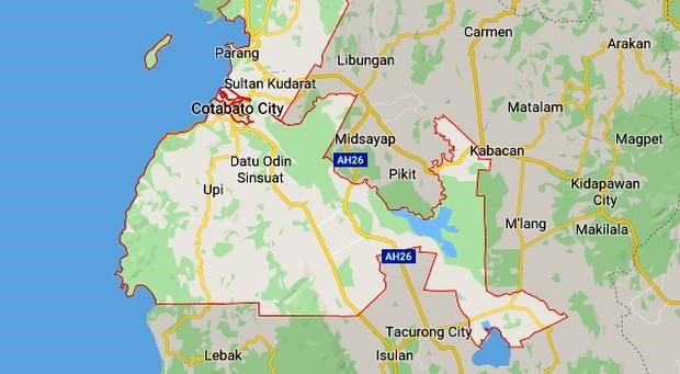 The blasts occurred in Cotabato city in Maguindanao and the nearby town of Libungan in Cotabato province. (Image from Google Maps)