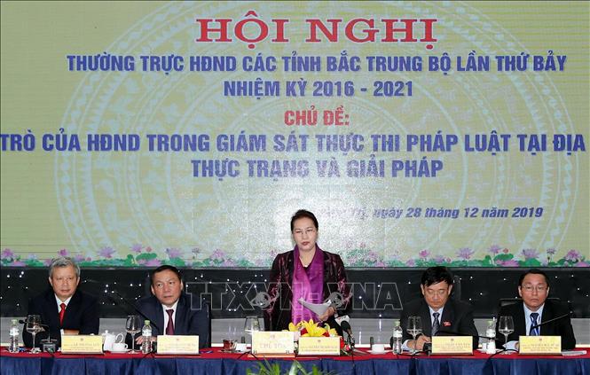 Chủ tịch Quốc hội Nguyễn Thị Kim Ngân phát biểu tại Hội nghị. Ảnh: Trọng Đức/TTXVN