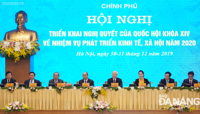 Tổng Bí thư, Chủ tịch nước Nguyễn Phú Trọng đến tham dự Hội nghị trực tuyến Chính phủ với các địa phương năm 2019