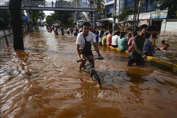 Flooding in Jakarta, Indonesia (Photo: Xinhua/VNA)