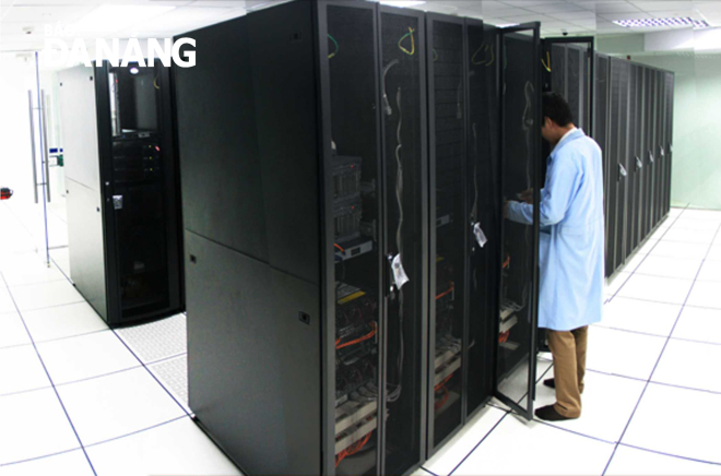 Trung tâm Dữ liệu Đà Nẵng có dung lượng lưu trữ đến 100TB, được thiết kế và vận hành theo tiêu chuẩn TIER III. (Ảnh do Trung tâm Dữ liệu Đà Nẵng cung cấp).