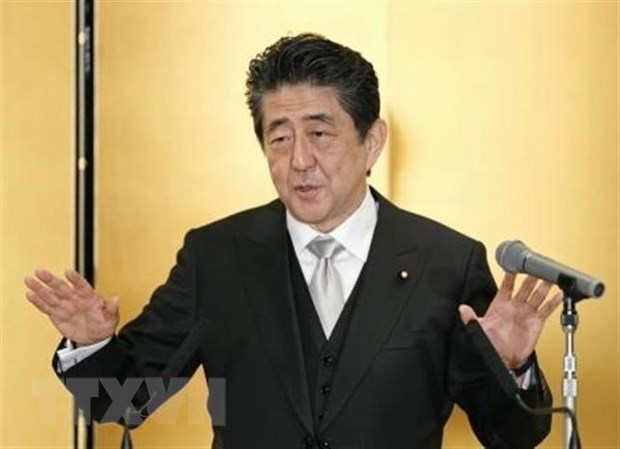 Thủ tướng Nhật Bản Shinzo Abe trong cuộc họp báo đầu năm tại thành phố Ise, tỉnh Mie, ngày 6/1/2020. (Nguồn: Kyodo/ TTXVN)
