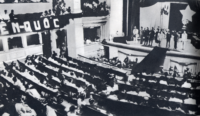 Quốc hội đầu tiên của nước Việt Nam Dân chủ Cộng hòa ra đời sau cuộc tuyển cử đầu tiên trong cả nước ngày 6-1-1946. Ảnh: Tư liệu