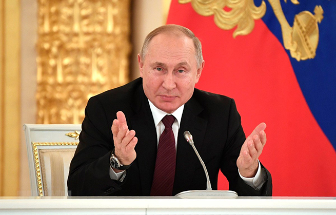 Tổng thống Nga Vladimir Putin tại Điện Kremlin ở Moskva, Nga. (Ảnh: AFP/TTXVN)