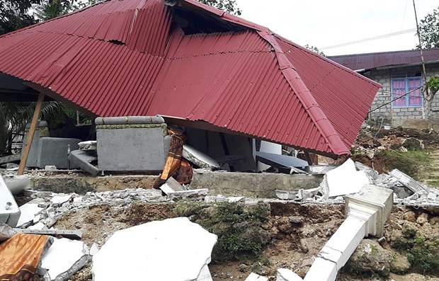 Scene after the quake in Indonesia on July 27, 2019 (Photo: AFP)