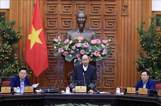  Thủ tướng Nguyễn Xuân Phúc phát biểu chỉ đạo. Ảnh: Thống Nhất/TTXVN