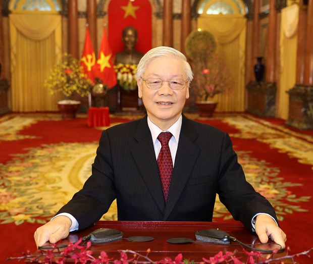 Party General Secretary and State President Nguyen Phu Trong sends best wishes to all of the Vietnamese people, both inside and outside the country, on the traditional Lunar New Year. (Photo: VNA)