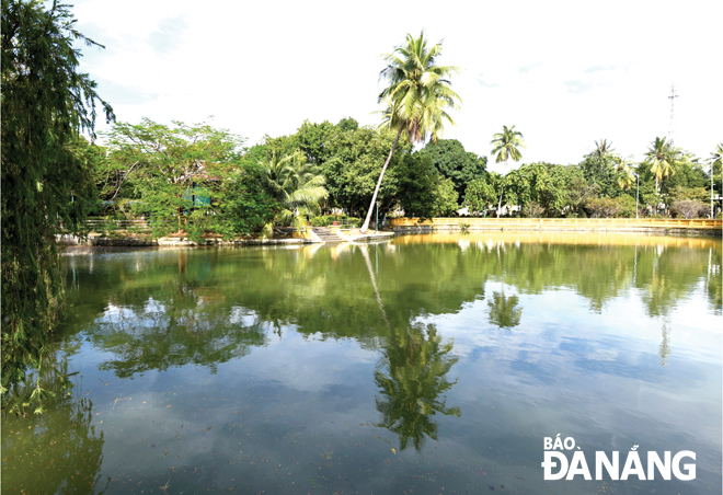 A corner of a fishpond in the campus of the Military Zone 5 branch of the Ho Chi Minh Museum