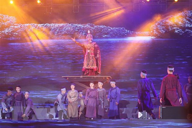 Một tiết mục ca cảnh tại chương trình sân khấu hóa kỷ niệm 231 năm chiến thắng Đống Đa lịch sử (1789-2020). (Ảnh: Thanh Vũ/TTXVN)