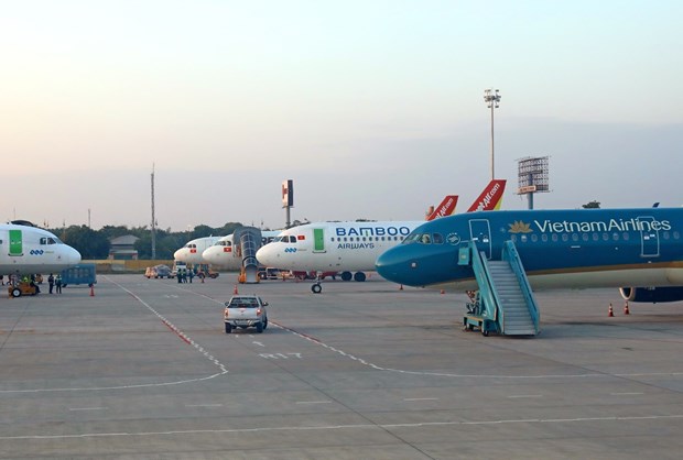 Planes of Vietnamese airlines at Noi Bai International Airport in Hanoi (Photo: VNA)