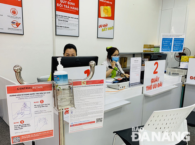 The BigC Mall's staff wearing face masks to prevent the coronavirus infection