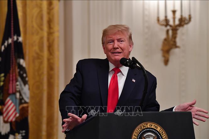 Tổng thống Mỹ Donald Trump phát biểu tại Washington, DC, ngày 24-1-2020. Ảnh: AFP/TTXVN