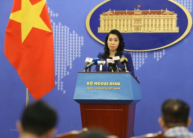 The Foreign Ministry’s spokeswoman Le Thi Thu Hang at the press conference (Photo: VNA)