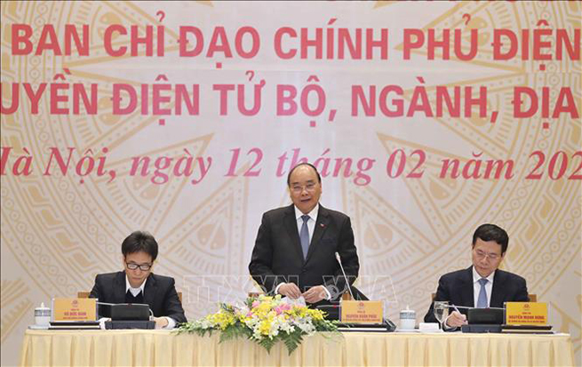 Thủ tướng Nguyễn Xuân Phúc, Chủ tịch Uỷ ban quốc gia về Chính phủ điện tử phát biểu.