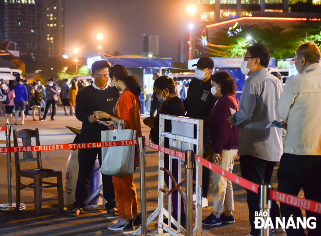 Visitors queuing up to board the boat under the management of the city’s Inland Waterway Authority and …