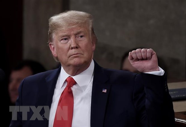 Tổng thống Mỹ Donald Trump đọc thông điệp liên bang trước Quốc hội Mỹ tại Washington, DC. (Ảnh: AFP/TTXVN)