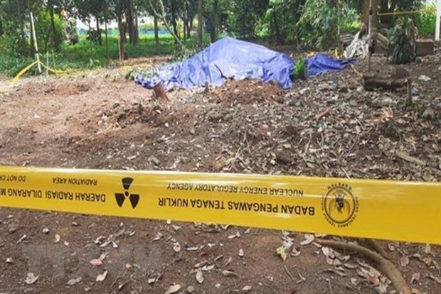 The radioactive contamination area in Serpong, South Tangerang city, is sealed off (Photo: Indonesia Expat/VNA)