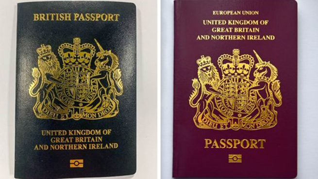 Anh sẽ đổi hộ chiếu từ màu đỏ tía sang màu xanh. (Nguồn: BBC)