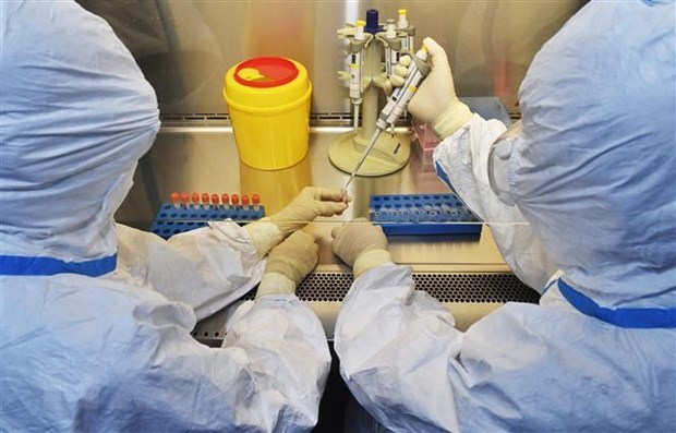 Xét nghiệm các mẫu bệnh phẩm tại phòng thí nghiệm ở tỉnh Tứ Xuyên, Trung Quốc. (Ảnh: THX/TTXVN)