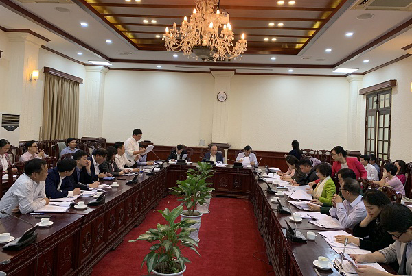 Quang cảnh cuộc họp thầm định Nghị quyết Quốc hội về phát triển thành phố Đà Nẵng đến năm 2030, tầm nhìn đến năm 2045 tại Bộ Tư pháp ngày 24-2 tại Hà Nội. 