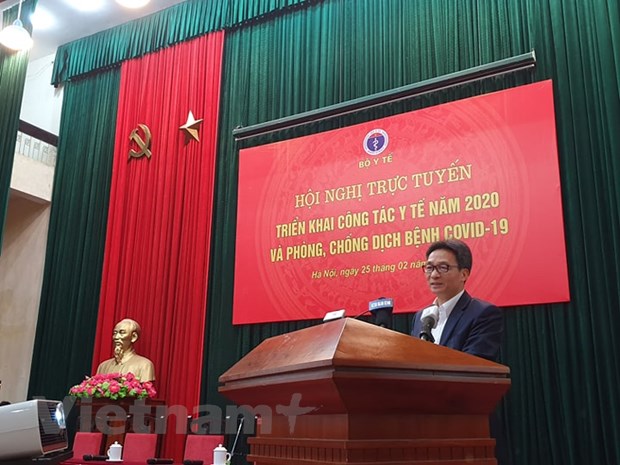 Phó Thủ tướng Chính Phủ Vũ Đức Đam phát biểu chỉ đạo tại cuộc họp. (Ảnh: PV/Vietnam+)