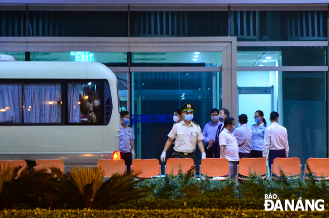 The airport’s staff preparing check-in procedures for the South Korean nationals 